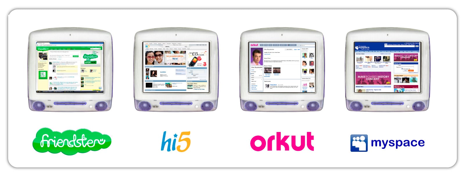 Friendster, MySpace, Orkut y hi5