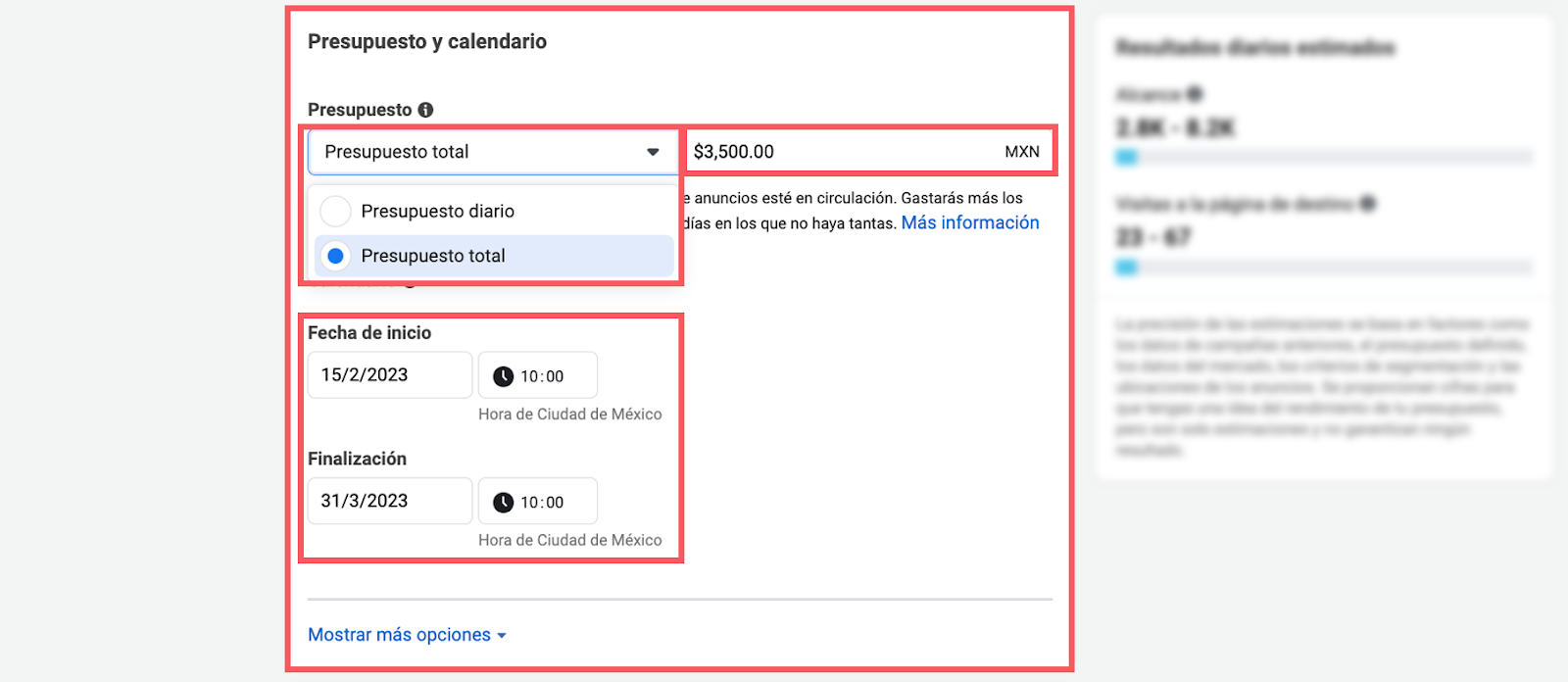 tiempo-presupuesto-pauta-facebook