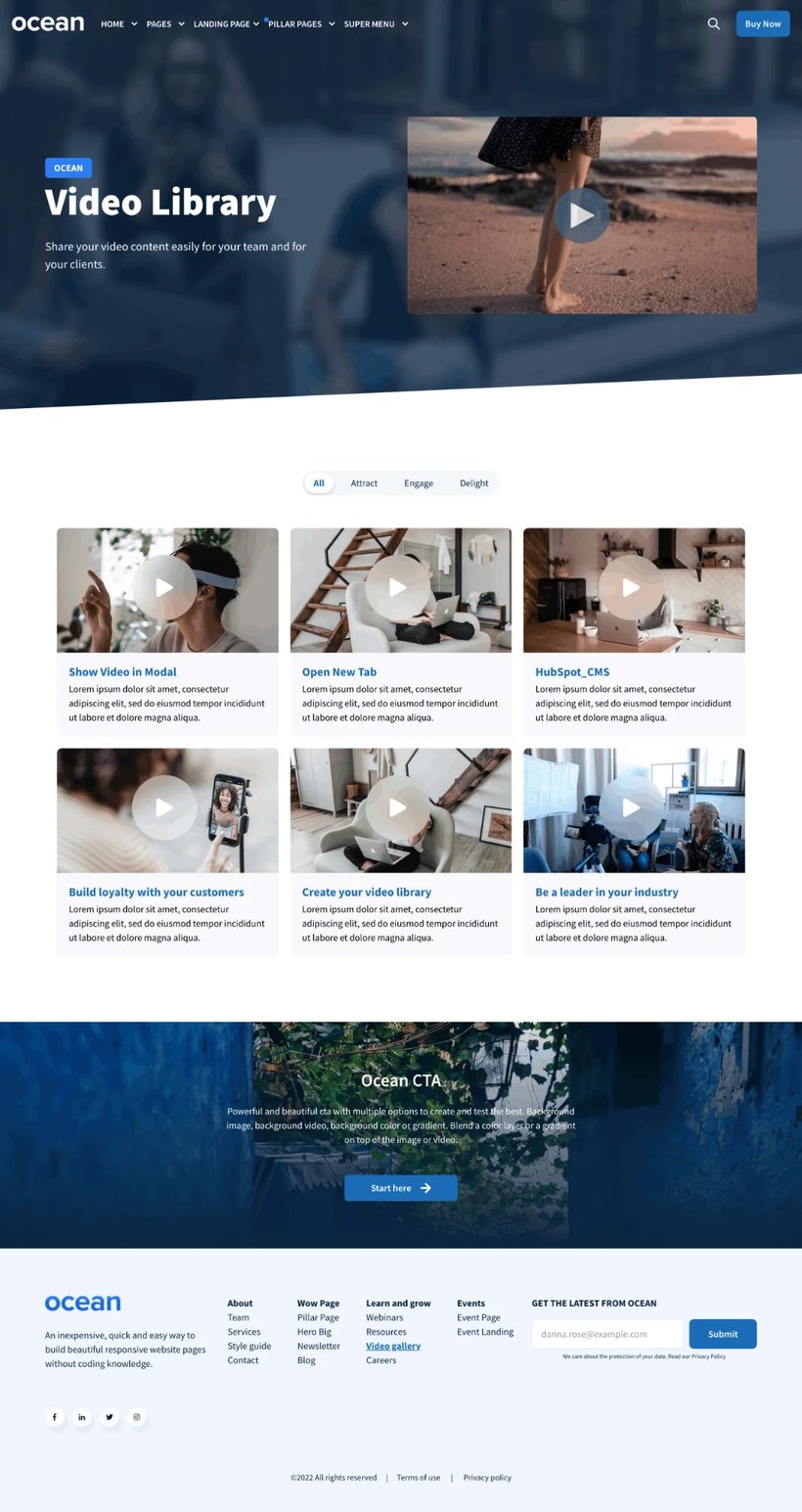 Ocean Theme Video Library