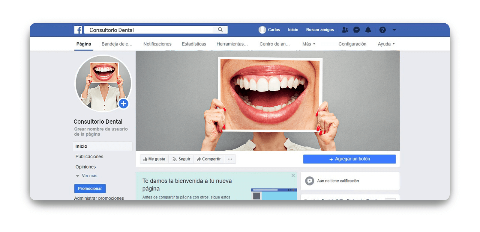 Crear una página de facebook