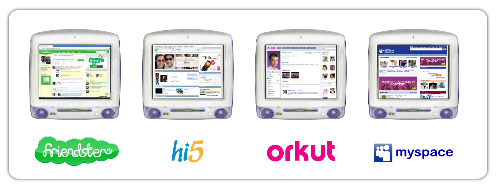 Friendster, MySpace, Orkut y hi5