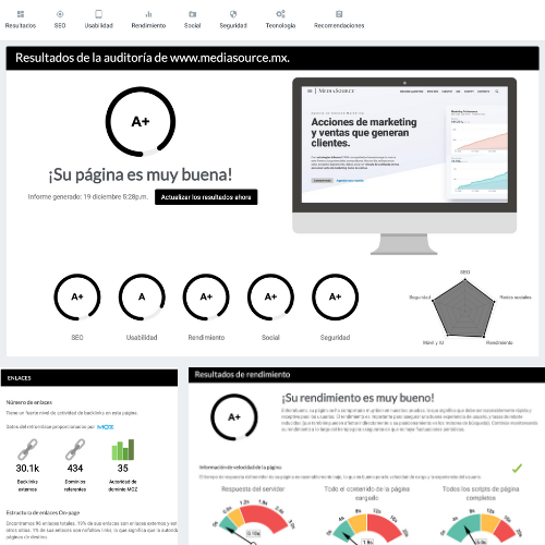 Reporte de Sitio Web Gratis Media Source